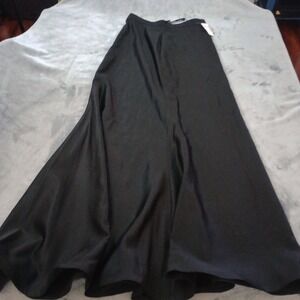 Tadashi Collection Tulip Skirt‎ Womens 10 Black Satin Maxi Formal Evening Gala